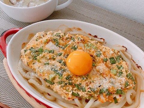 ニラキムチと大和芋でふわふわ♪焼きうどん♪